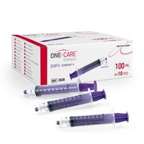 Seringas ONE-CARE Enfit 100mL com tampa montada estéril 10/caixa Seringas ONE-CARE Enfit 100mL com tampa montada estéril 10/caixa