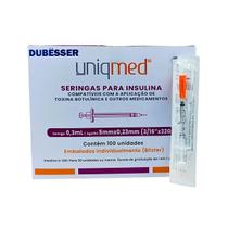 Seringas para insulina 0,3ml 5mm x 32g - 100und - uniqmed Seringas para insulina 0,3ml 5mm x 32g - 100und - uniqmed
