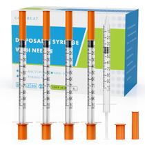 Seringas U-100 de 1 ml com agulha de 30G e 0,5 cm embaladas individualmente Seringas U-100 de 1 ml com agulha de 30G e 0,5 cm embaladas individualmente