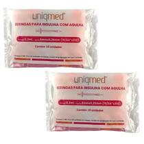 Seringas Uniqmed 100U 0,3mL 6mm 31G Com 20 Un