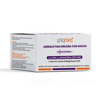 Seringas Uniqmed 100U 0,3mL 8mm 30G Com 100 Un