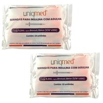 Seringas Uniqmed 100U 0,3mL 8mm 30G Com 20 Un