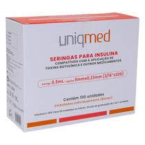 Seringas Uniqmed 100U 0,5mL 5mm 32G Com 100 Un
