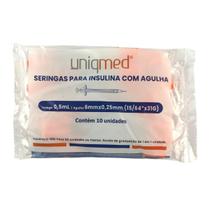 Seringas Uniqmed 100U 0,5mL 6mm 31G Com 10 Un