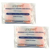Seringas Uniqmed 100U 0,5mL 6mm 31G Com 20 Un