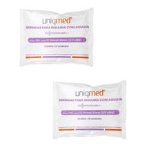 Seringas Uniqmed 100u 1,0ml 12,7mm 29g Com 20 UN Seringas Uniqmed 100u 1,0ml 12,7mm 29g Com 20 UN