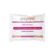 Seringas Uniqmed 30UI 0,3mL 6mm 31G Com 10 Unidades