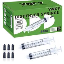 Seringas YNCY 10mL Luer Lock com tampa, pacote com 100 unidades esterilizadas