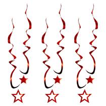 Serpentina Metalizada Decoração Teto Carnaval Vermelho 06 un