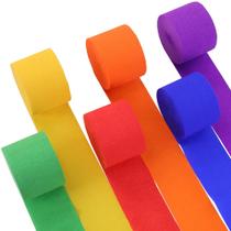 Serpentinas de Papel Crepom Suaxova - 6 Rolos Rainbow (150m)