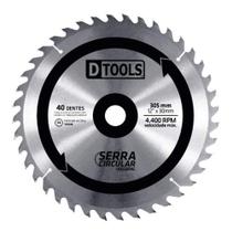 Serra Circular 12'' 40 Dentes Vídea para Madeira - DTOOLS 305mm 30mm 4400 RPM