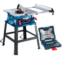 Serra Circular de Mesa 10 POL 1800W GTS 254 e Estojo Brocas e Pontas Kit 33 Peças XLine Titânio BOSCH