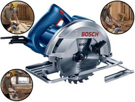 Serra Circular Elétrica Para Madeira Com Soprador De Ar Base Reforçada Marceneiro Construção 1500w Bosch