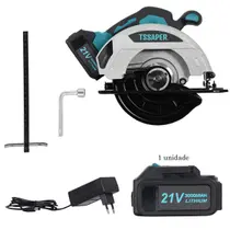 Serra Circular para Madeira 185mm com bateria de 21v 3000mah 5000rpm TSSC21V