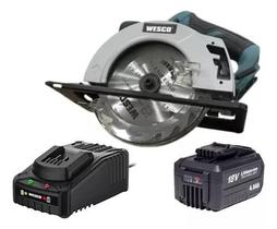 Serra Circular Wesco Ws2934 + Bateria 4ah 18v E Carregador Bivolt Serra Circular Wesco Ws2934 + Bateria 4ah 18v E Carregador Bivolt