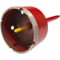 Serra Copo Broca Diamantada 65mm Com Haste E Pino Guia Perfurar Porcelanato Concreto Cerâmica Serra Copo Broca Diamantada 65mm Com Haste E Pino Guia Perfurar Porcelanato Concreto Cerâmica