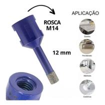 Serra Copo Diamantada 12mm Porcelanato Ceramica Marmore Rosca M14 Esmerilhadeira Furo Preciso Acabamento Profissional Serra Copo Diamantada 12mm Porcelanato Ceramica Marmore Rosca M14 Esmerilhadeira Furo Preciso Acabamento Profissional