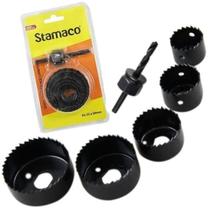 Serra Copo Em Aço Carbono Kit 6 Peças Stamaco 32 A 59 Mm Serra Copo Em Aço Carbono Kit 6 Peças Stamaco 32 A 59 Mm