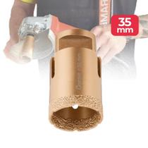 Serra Copo Para Esmerilhadeira Porcelanato Diamantado 35mm Rosca M14 Cortag Perfurar Cerâmica Granito Mármore Serra Copo Para Esmerilhadeira Porcelanato Diamantado 35mm Rosca M14 Cortag Perfurar Cerâmica Granito Mármore