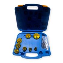Serra Copo para Metal Ferro Aco 19/22/28/32/38/44/51/64 mm. Jogo 11 pcs. com Maleta ID-5478H Idea