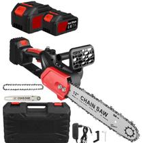 Serra Eletrica Bateria Grande 12 Polegadas Motosserra Recarregavel Corta Madeira Lenha Bambu Galhos Jardim