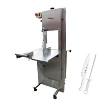 Serra Fita Inox Para Carne Açougue Profissional 2,82m Regulador SL-282 220v Skymsen + Faca + Chaira
