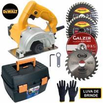 Serra Mármore 125mm 1400w 220V Dewalt + Kit Maleta E Acessórios