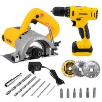 Serra Mármore 1300w E Parafusadeira 12v Vonder Original Kit Profissional