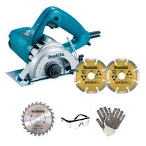 Serra Mármore Makita 110mm 1300W 4100NH3 ZX2 + Kit discos e Acessórios