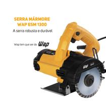 Serra Marmore WAP ESM1300 1300W Corte em Pisos Ceramicas Granitos e Concreto com Regulagem de Altura e Interruptor Isolado