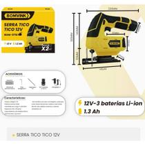 Serra Tico-tico a Bateria Com 2 Baterias 21v ou 12v Sem Fio Cortar Madeira Potente - Bivolt Serra Tico-tico a Bateria Com 2 Baterias 21v ou 12v Sem Fio Cortar Madeira Potente - Bivolt
