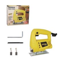 Serra tico-tico elétrica 400W 127V corte madeira aço plástico base ajustável ângulo 0 a 45 graus ferramenta leve precisa doméstica