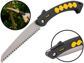 Serrote Cabo Dobrável Emborrachado Poda Horta Jardinagem Tubos Corte Reto Lâmina Aço 19mm