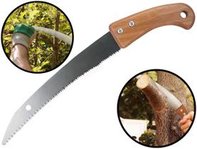 Serrote Curvo Poda Galhos Jardinagem Camping Cabo Madeira Lâmina Aço 12 Polegadas Vonder