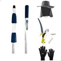 Serrote para Poda com Cabo Extensor 6 Metros e Chapéu de Jardinagem com Luva
