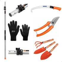 Serrote Podador com Kit Jardinagem com Tesoura e Luva e Cabo Extensor 5 Metros Tramontina
