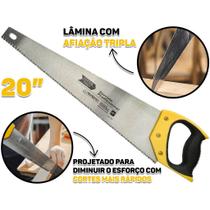 Serrote Profissional Lâmina de Aço Manganês Cabo Plástico 20" Fertak Serrote Profissional Lâmina de Aço Manganês Cabo Plástico 20" Fertak
