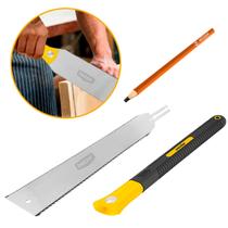 Serrote Tipo japonês Ryoba Gyokucho 30cm Vonder Lâmina Dupla Rip e Cross Cut e Lápis Carpinteiro