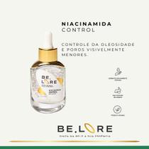 Sérum com niacinamida, ácido hialurônico e ácidos glicólico e mandélico. Controla a oleosidade, reduz poros e fortalece a barreira da pele. Vegano
