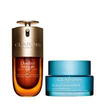 Sérum duplo Clarins 30 ml e creme Hydra-Essentiel 50 ml Sérum duplo Clarins 30 ml e creme Hydra-Essentiel 50 ml