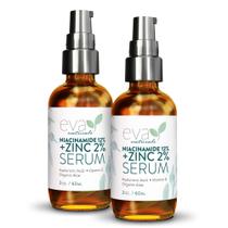 Sérum Eva Naturals 12% de niacinamida +2% de zinco PCA com ácido hialurônico 60 mL (pacote com 2)