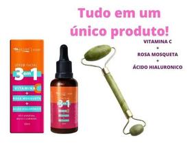 Serum Facial 3 Em 1 + Pedra Jade Massageador Rosto - Kit - max love