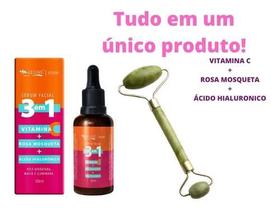 Serum Facial 3 Em 1 + Pedra Jade Massageador Rosto - Kit