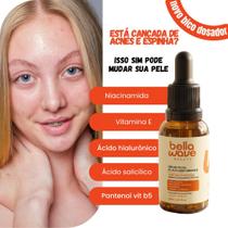 Sérum Facial Bellawave Derm 30ml: Niacinamida, Ácido Salicílico, Anti-Acne e Oleosidade