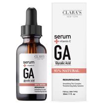 Sérum facial CLARA'S NEW YORK com ácido glicólico 30mL com vitamina E
