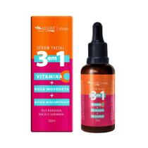 Serum Facial Max Love 3 em 1 - Rosa Mosqueta + Vitamina C + Ácido Hialurônico