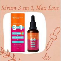 Serum facil 3 em 1 skin care vitamina c rosa mosqueta e hialuronico max love