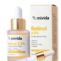 Sérum mivida Retinol 2,5% com ácido hialurônico, Vit C, E 30 mL