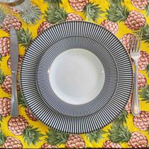 Serviço Americano Jacquard Abacaxi fundo Amarelo - 35x45cm Serviço Americano Jacquard Abacaxi fundo Amarelo - 35x45cm