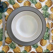 Serviço Americano Jacquard Abacaxi fundo branco - 35x45cm Serviço Americano Jacquard Abacaxi fundo branco - 35x45cm